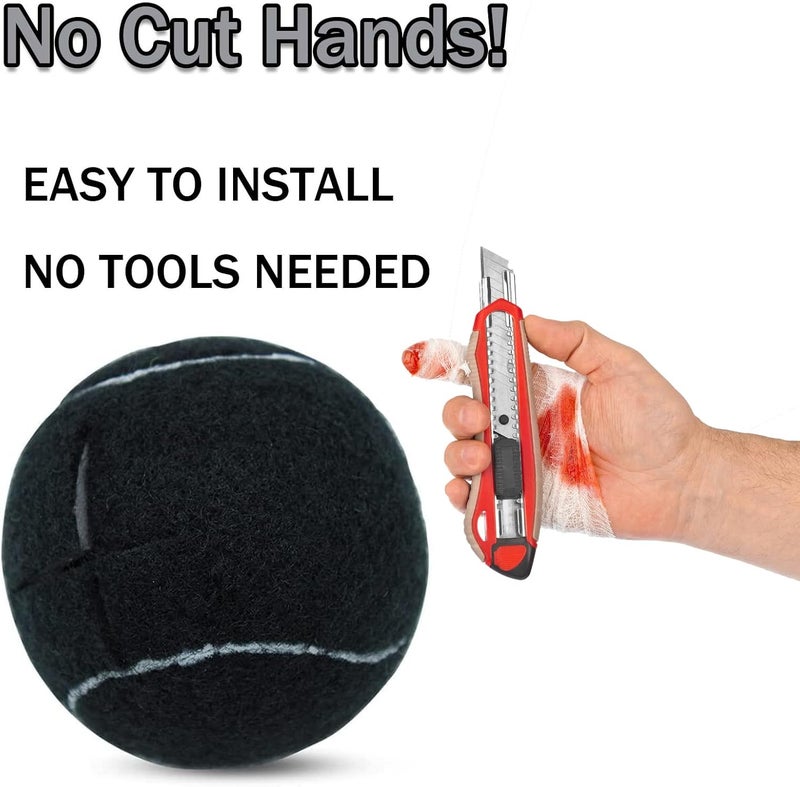 Magicorange 8PCS Precut Walker Tennis Balls for Furniture Legs and Floor Protection, Heavy Duty Long Lasting Felt Pad Glide Coverings (Yellow) - Image 4